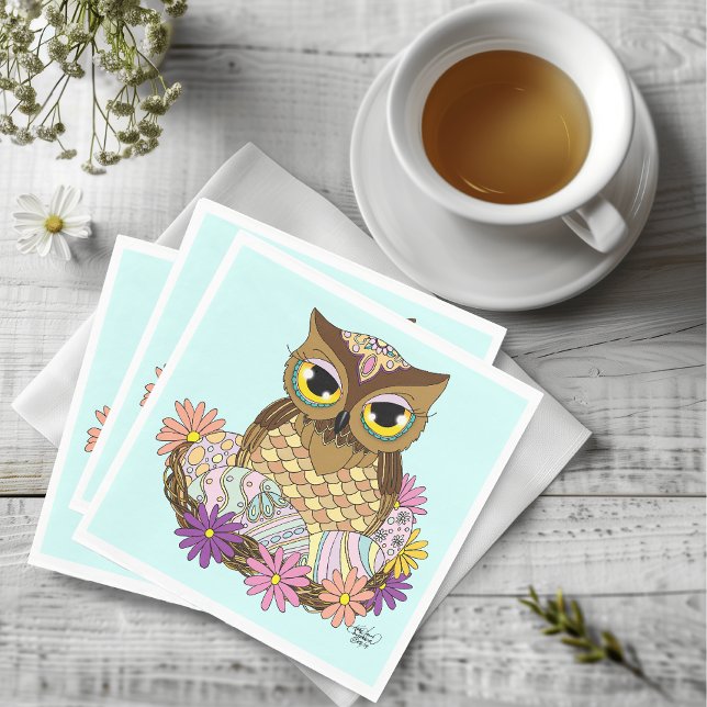 Easter Eggs Owl Nest Napkin (Creator Uploaded)