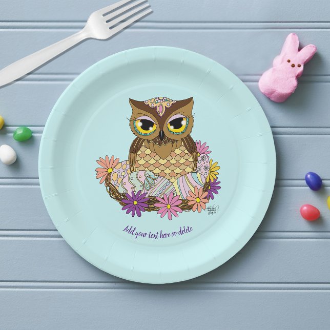 Easter Eggs Owl Nest Paper Plate (Creator Uploaded)