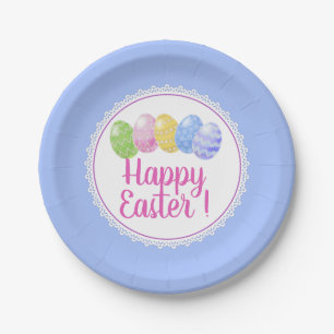 Easter eggs Paper plate, happy easter party Paper  Paper Plate