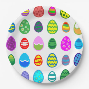 Easter Eggs Pattern Paper Plate