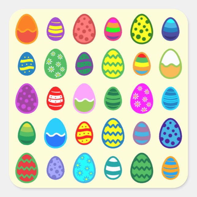 Easter Eggs Pattern Square Sticker (Front)