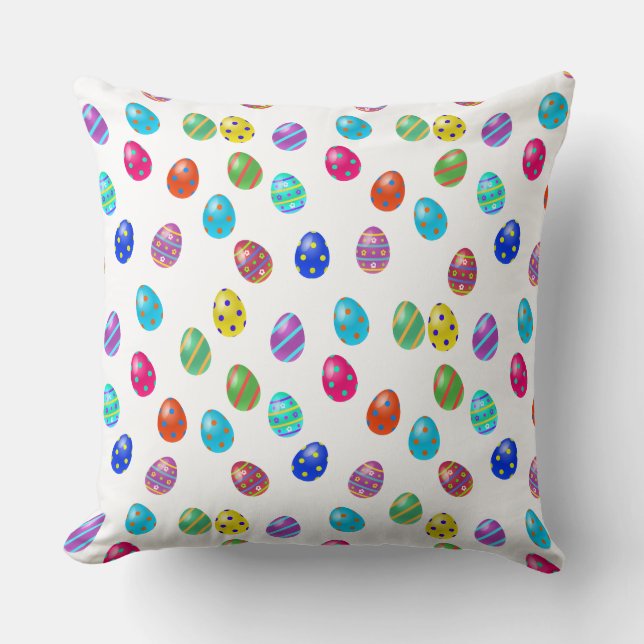 Easter Eggs Pattern Throw Pillow (Front)