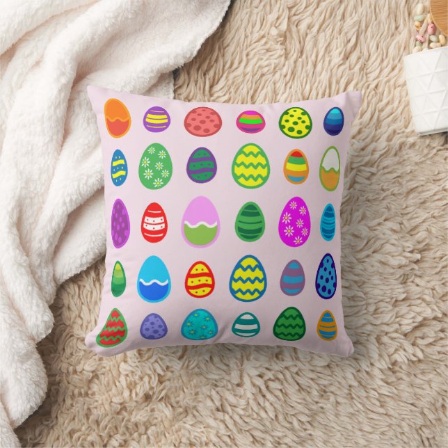 Easter Eggs Pattern Throw Pillow (Blanket)