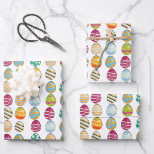Easter Eggs Pattern Wrapping Paper Sheet