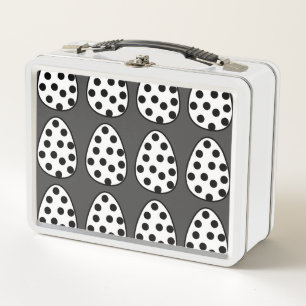 Easter Eggs Polka Dot Happy Easter Metal Lunch Box