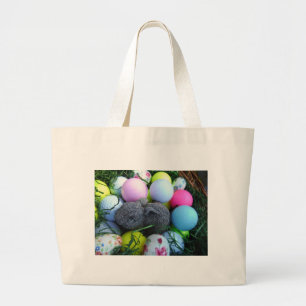 Easter Eggs, Rabbit Golf Balls Large Tote Bag
