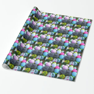 Easter Eggs, Rabbit Golf Balls Wrapping Paper