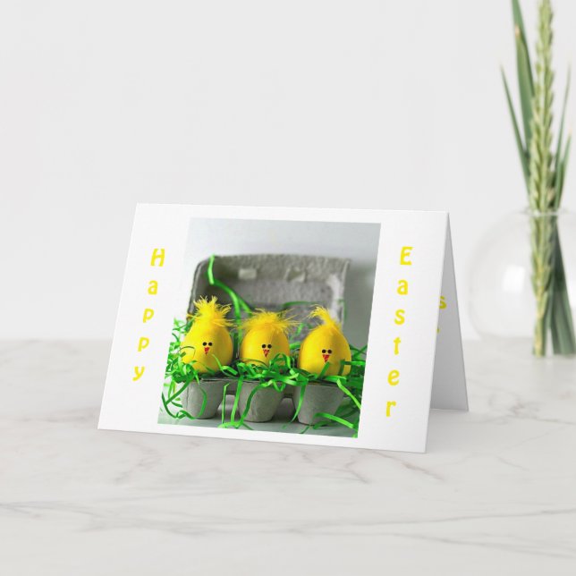EASTER EGGS SAY "HAPPY EASTER" FAMILY/FRIENDS HOLIDAY CARD (Front)