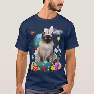 Easter Eggs Siamese Bunny Cat Gifts Cat Dad Cat Mo T-Shirt