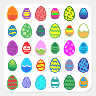 Easter Eggs Square Sticker