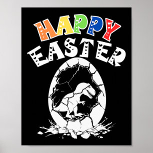 Easter Eggs T Rex Dino Boys Poster