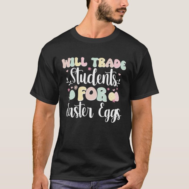 Easter Eggs Teacher Easter Bunny Teaching Easter D T-Shirt (Front)