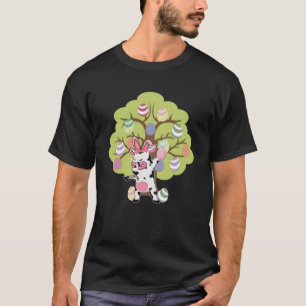 Easter Eggs Tree Cow Bunny Happy Easter Sunday T-Shirt