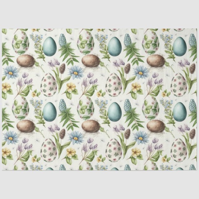 Easter eggs vintage nostalgic pattern No5 Tissue Paper (Front)