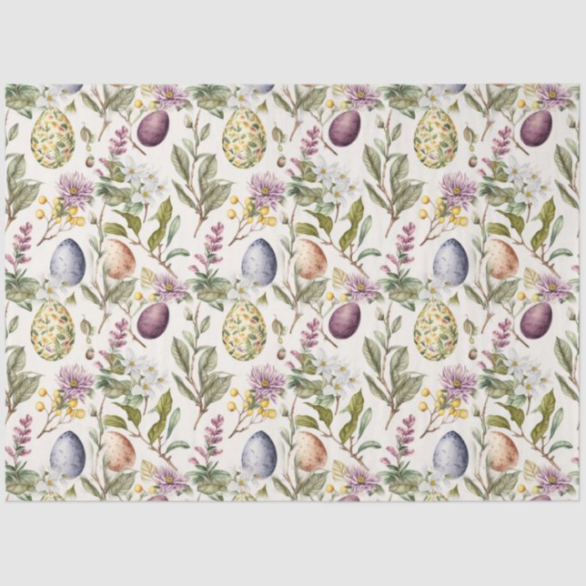 Easter eggs vintage nostalgic pattern No7 Tissue Paper (Front)