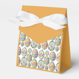 Easter Eggs Whimsical Colourful  Pattern Orange Favor Box