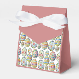 Easter Eggs Whimsical Colourful  Pattern Pink Favor Box