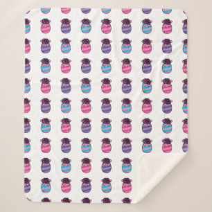 Easter Eggs with Flowers and Ribbon Sherpa Blanket