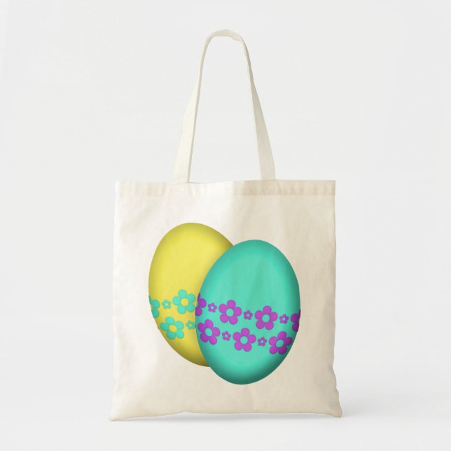 Easter Eggs With Flowers Tote Bag (Front)