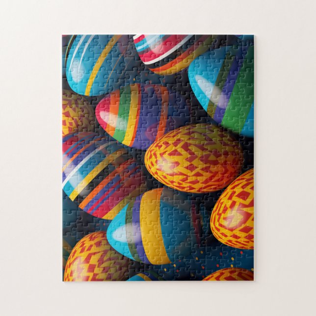 Easter eggs with patterns in vibrant colours jigsaw puzzle (Vertical)