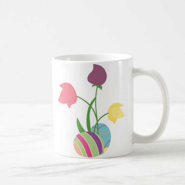 Easter Eggs with Spring Flowers Coffee Mug (Right)