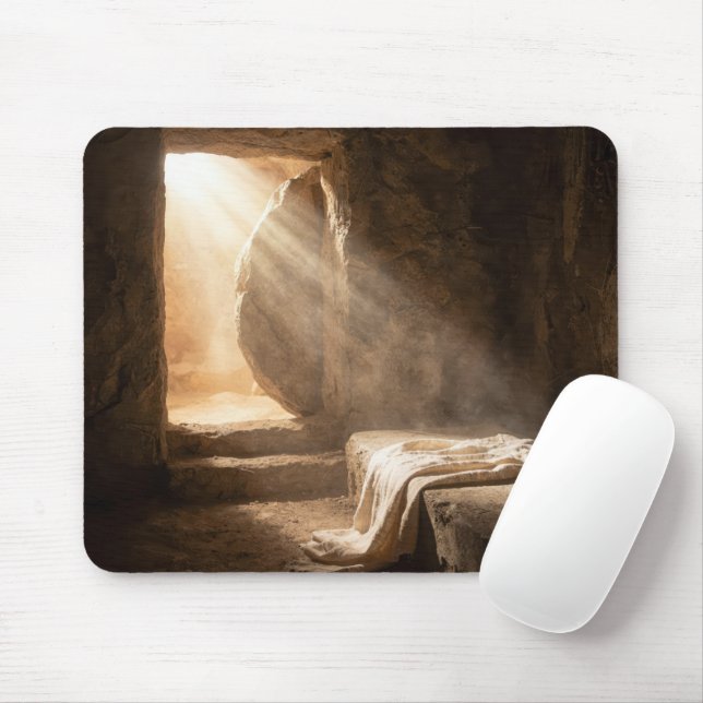 Easter Empty Tomb with Shroud Mouse Pad (With Mouse)
