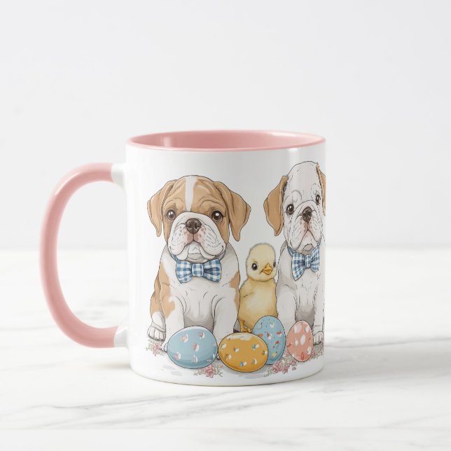 Easter English Bulldogs Mug (Left)