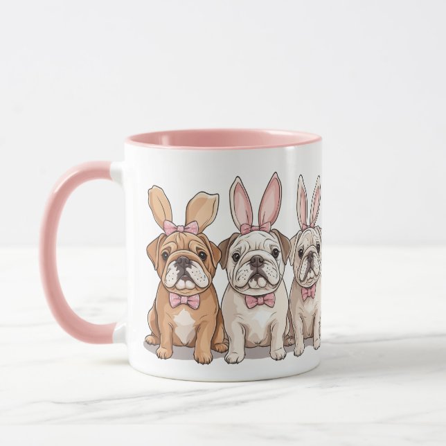 Easter English Bulldogs Mug (Left)