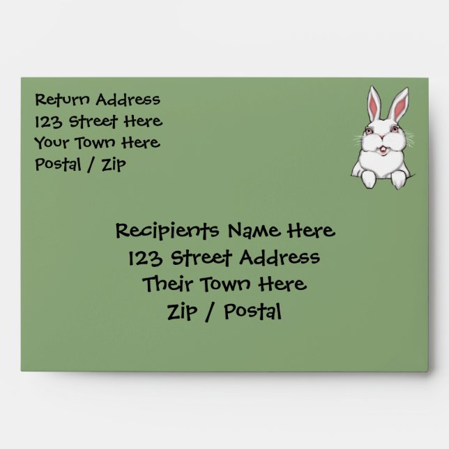 Easter Envelopes Custom Easter Bunny Envelopes (Front)