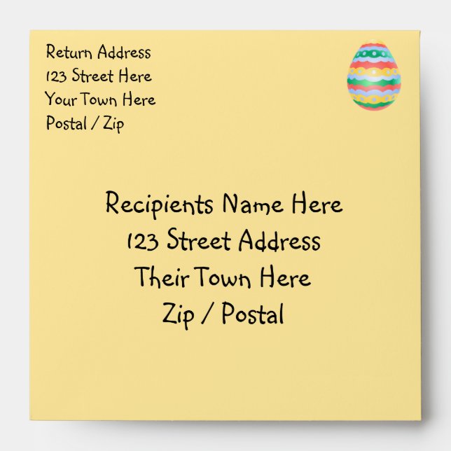 Easter Envelopes Custom Easter Egg Envelopes (Front)