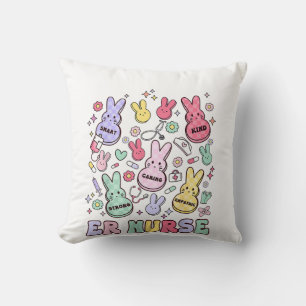 Easter ER Emergency Department Nurse Practitioner  Throw Pillow