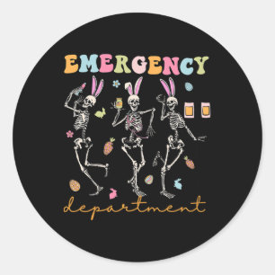 Easter Er Nurse Emergency Department Room Dancing  Classic Round Sticker