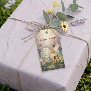 Easter Fairy Painting Egg Spring Gift Tags