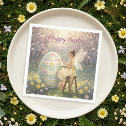 Easter Fairy Painting Egg Spring Napkin