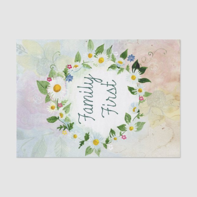 Easter Family First Circle of Daisies Tissue Paper (Front)
