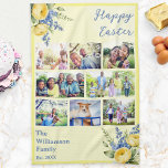 Easter Family Photo Collage Spring Flowers Yellow Kitchen Towel<br><div class="desc">Brighten up the kitchen with this Easter themed towel, featuring eight of your favorite family photos. In primrose yellow with 'Happy Easter' greeting in blue script typography, the towel can be personalized with a name and 'established' year. Bunches of spring flowers in two corners complete the design. An ideal Easter...</div>