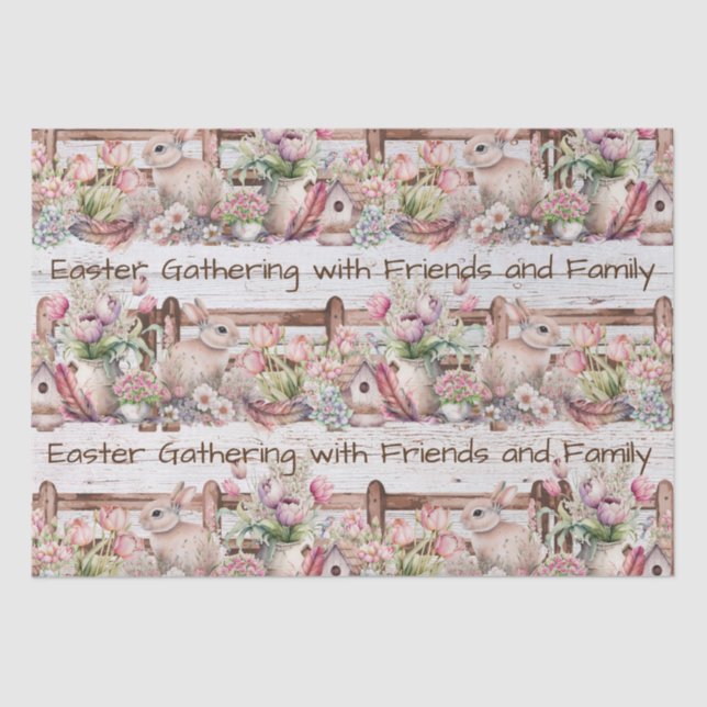 Easter Farmhouse Holiday Gathering Tissue Paper (Front)