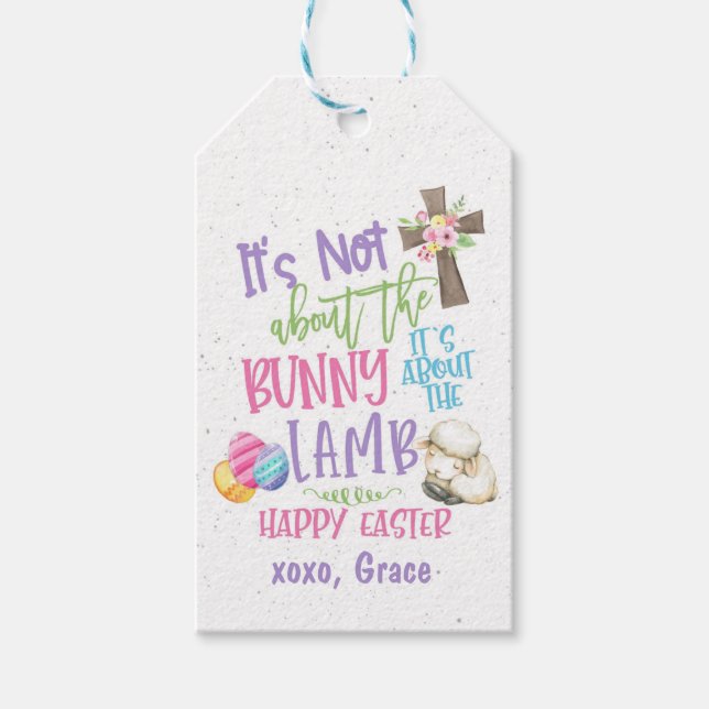 Easter Favour Tag, Christian Religious Easter tag (Front)