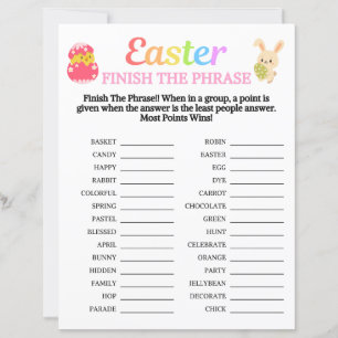 Easter Finish The Phrase Game