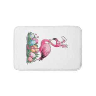Easter Flamingo T-Shirt Bath Mat