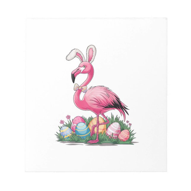 Easter Flamingo T-Shirt Notepad (Front)