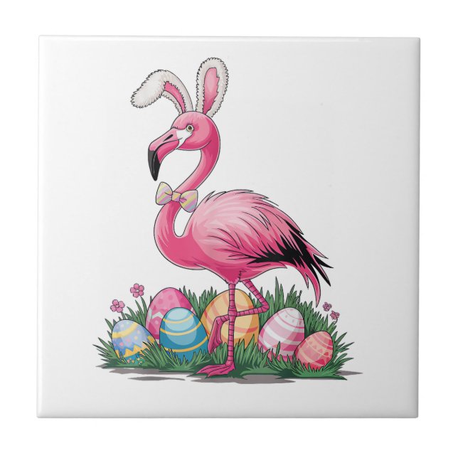 Easter Flamingo T-Shirt Tile (Front)