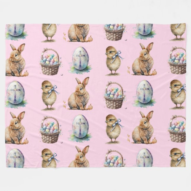 Easter Fleece Blanket (Front (Horizontal))