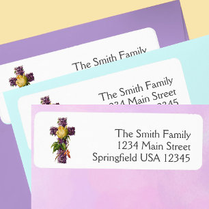 Easter Floral Cross Religious return address Label