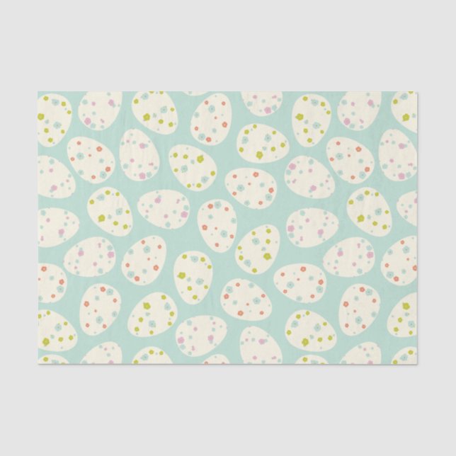 Easter Floral Eggs Pattern Tissue Paper (Front)