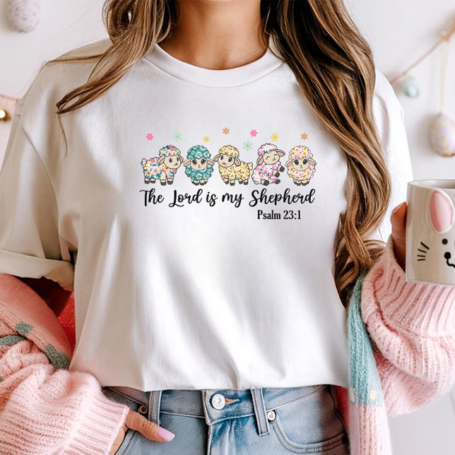 Easter Floral Sheep Christian  T-Shirt (Creator Uploaded)