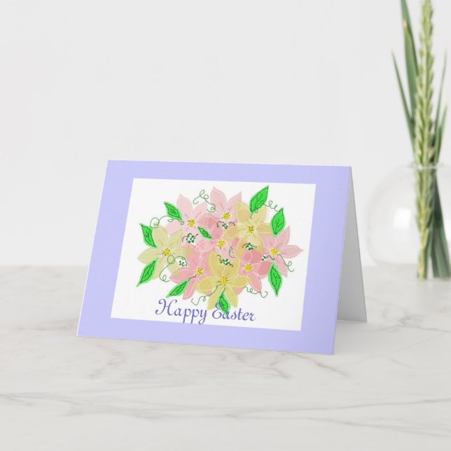 Easter Flowers Holiday Card (Front)