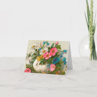 Easter Flowers Vintage Floral Art Holiday Card