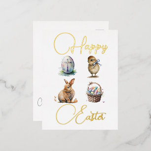 Easter Foil Holiday Post Card