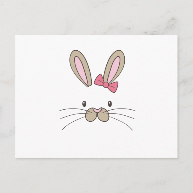 Easter for kids Bunny Face Bunny Kids Girls Holiday Postcard (Front)